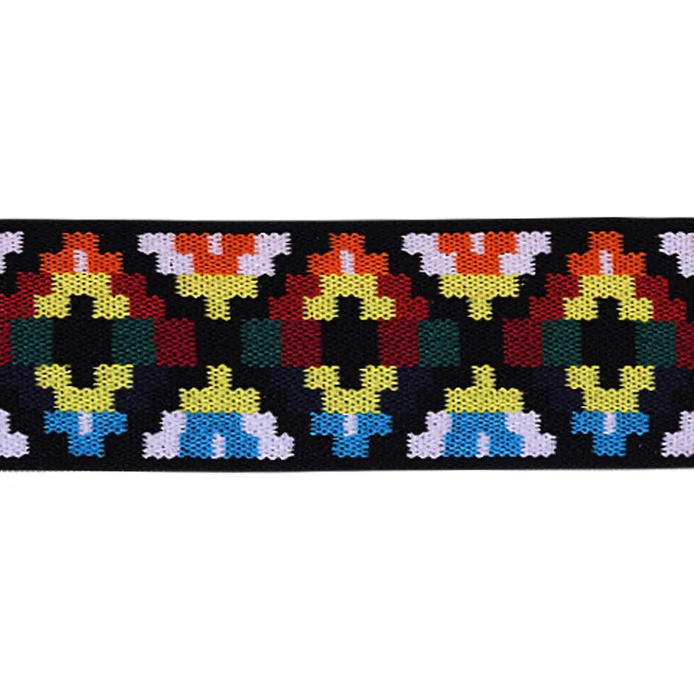 2inch (5cm) Wide Colorful Multicolor Soft Woven Elastic