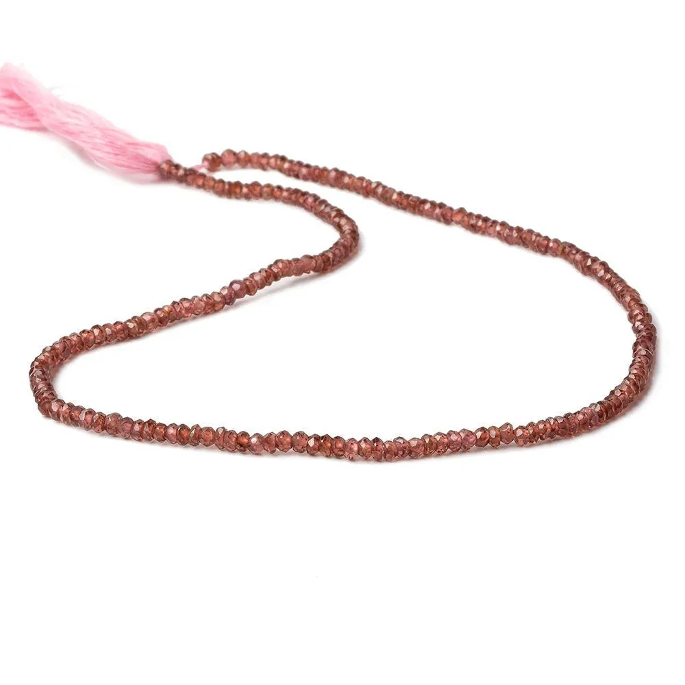3mm Red Garnet Faceted Rondelle Beads 13 inch 193 pieces