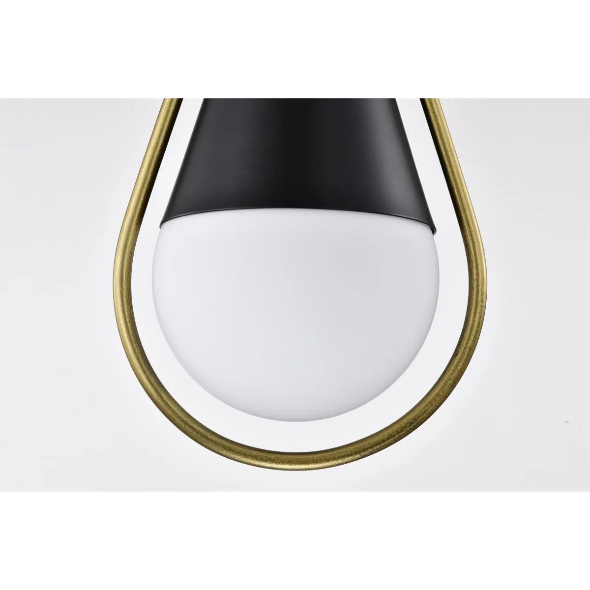 Admiral 10 in. Pendant Light Matte Black and Natural Brass Finish