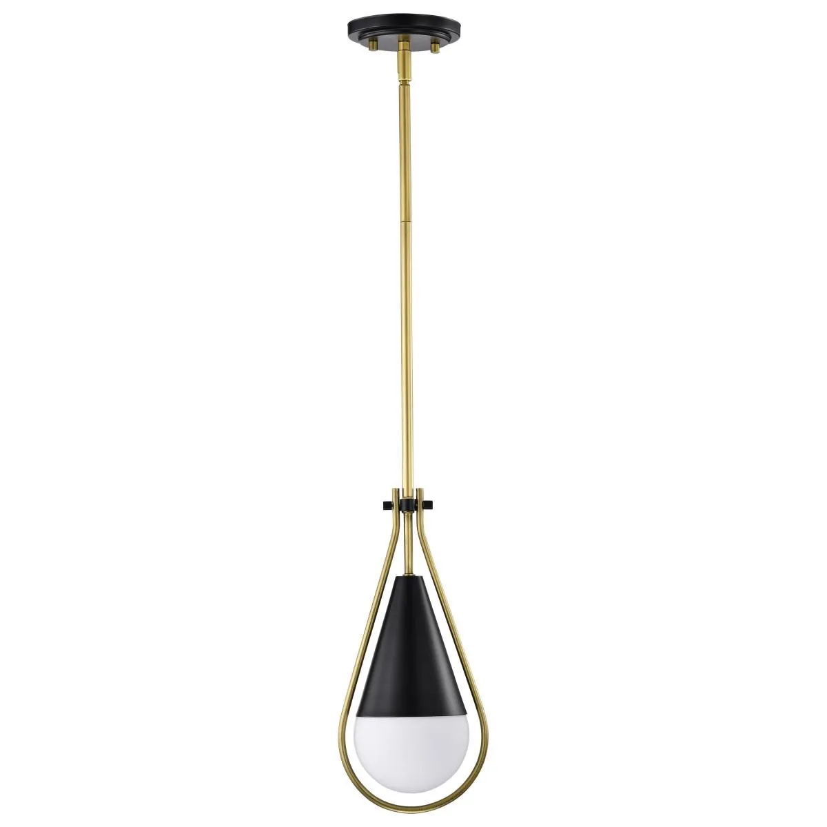 Admiral 10 in. Pendant Light Matte Black and Natural Brass Finish