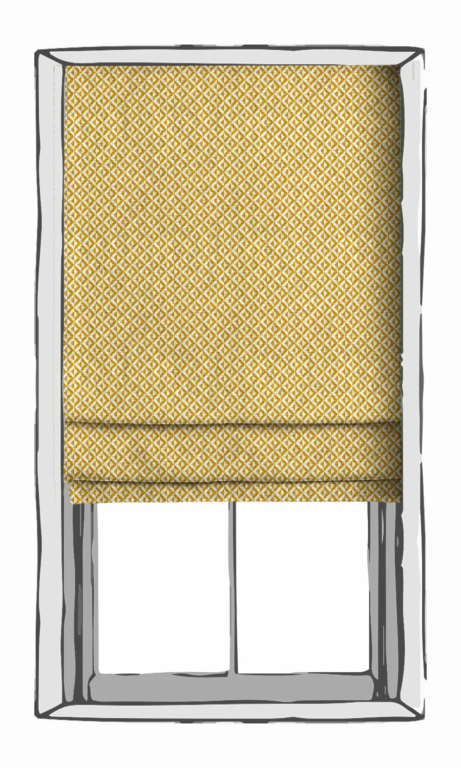 'Almens' Modern Geometric Print Shades (Deep Yellow/ White)