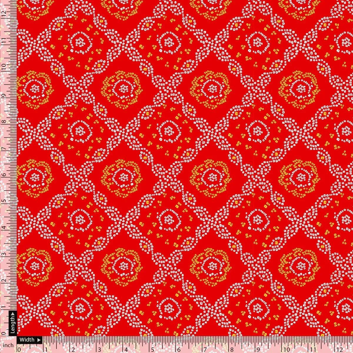 Attractive Seamless Bandhani Digital Printed Fabric - Weightless