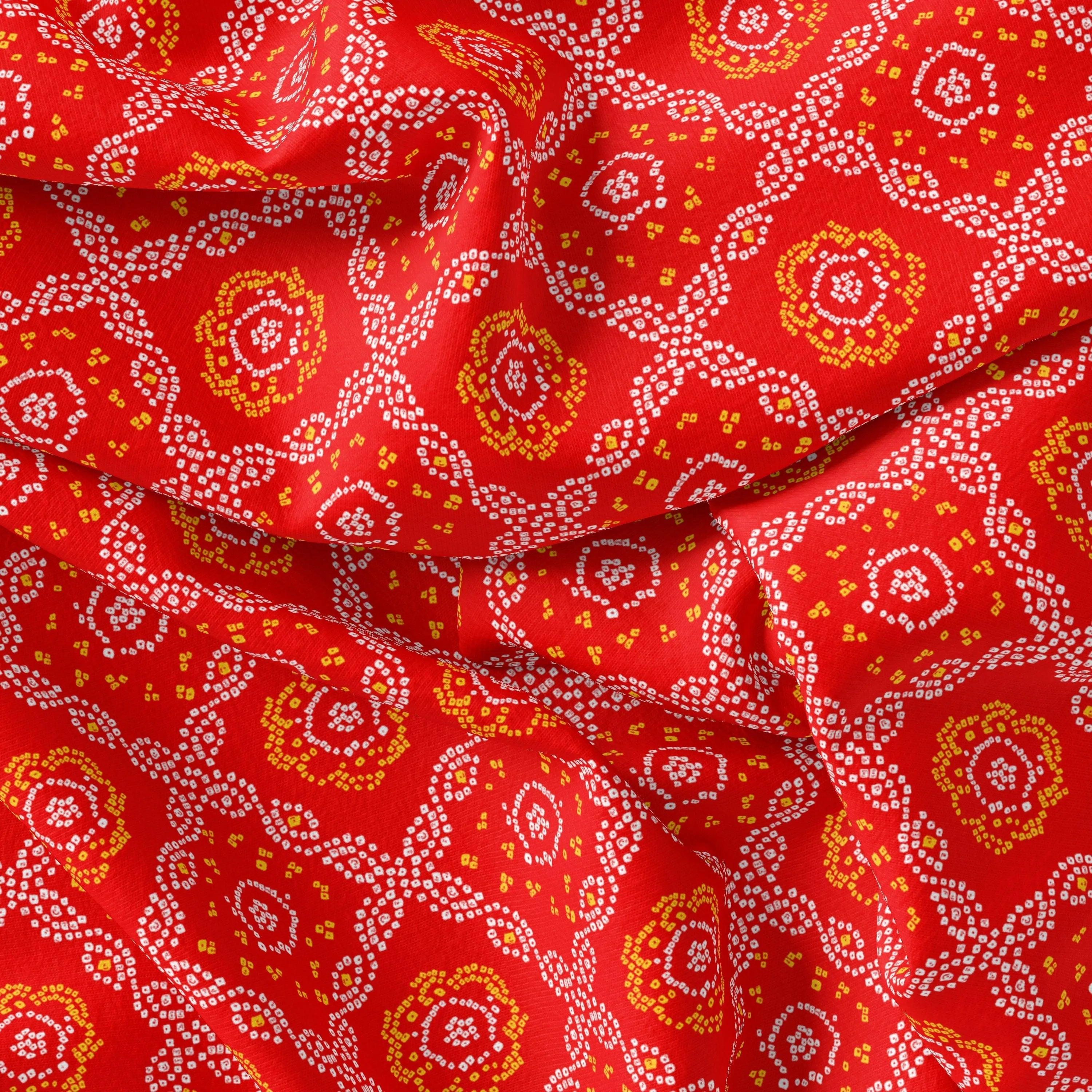 Attractive Seamless Bandhani Digital Printed Fabric - Weightless