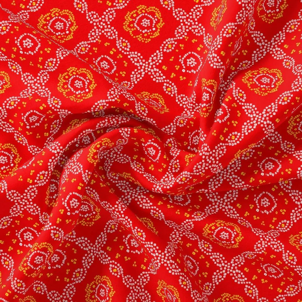 Attractive Seamless Bandhani Digital Printed Fabric - Weightless