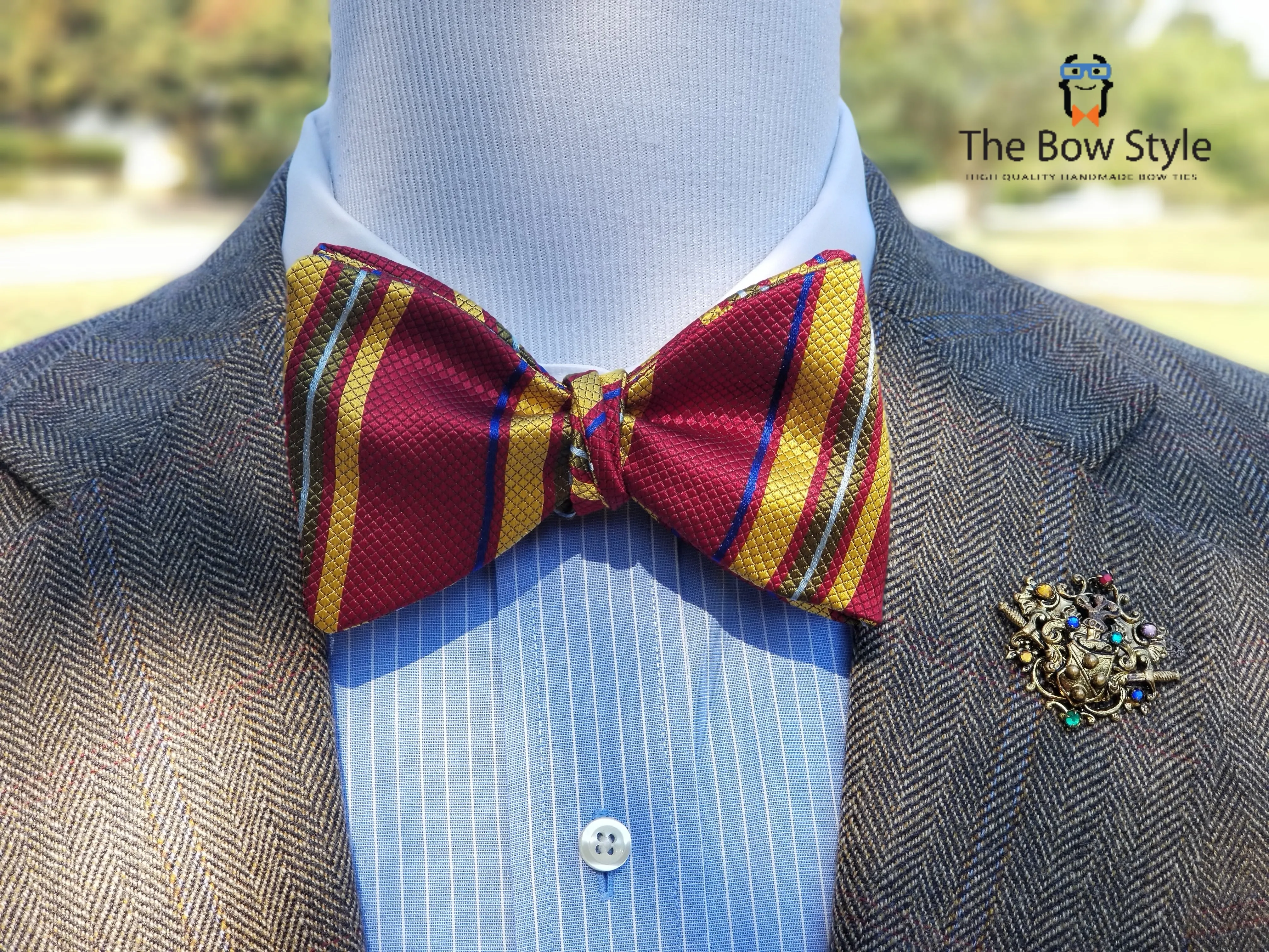 Bailey Burgundy and Stripes