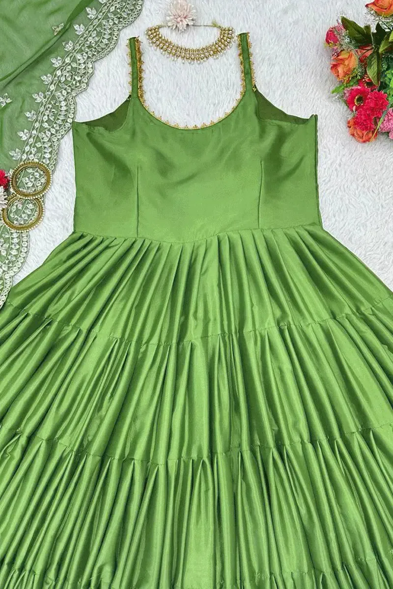 Beautiful Ruffle Gown For Diwali 2023