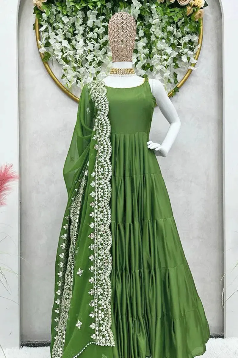 Beautiful Ruffle Gown For Diwali 2023