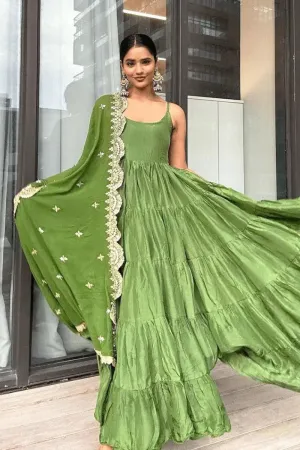 Beautiful Ruffle Gown For Diwali 2023