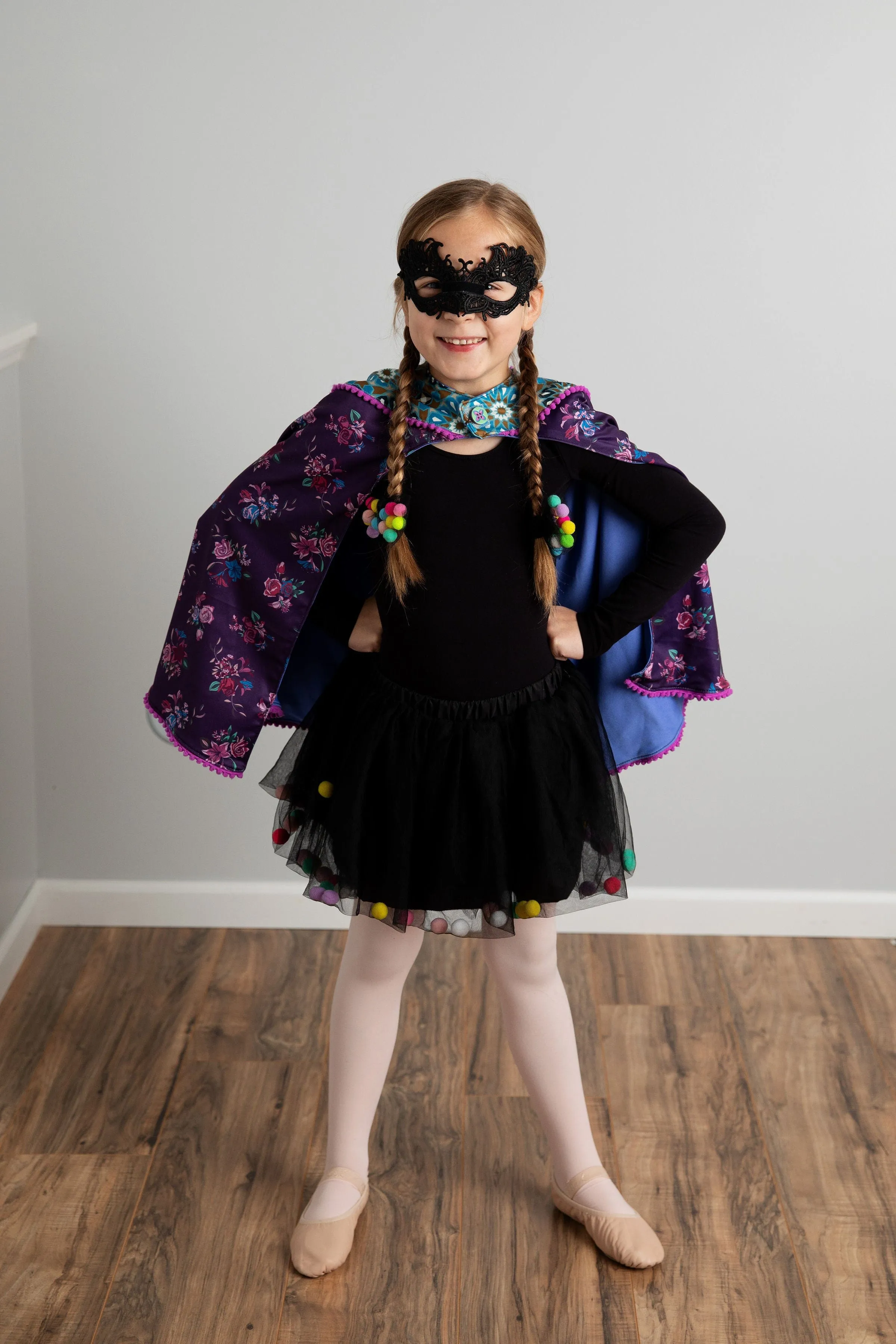 Black Tutu For Girls | Pom Pom Tutu and Bow Hair Tie | 2Pcs Set