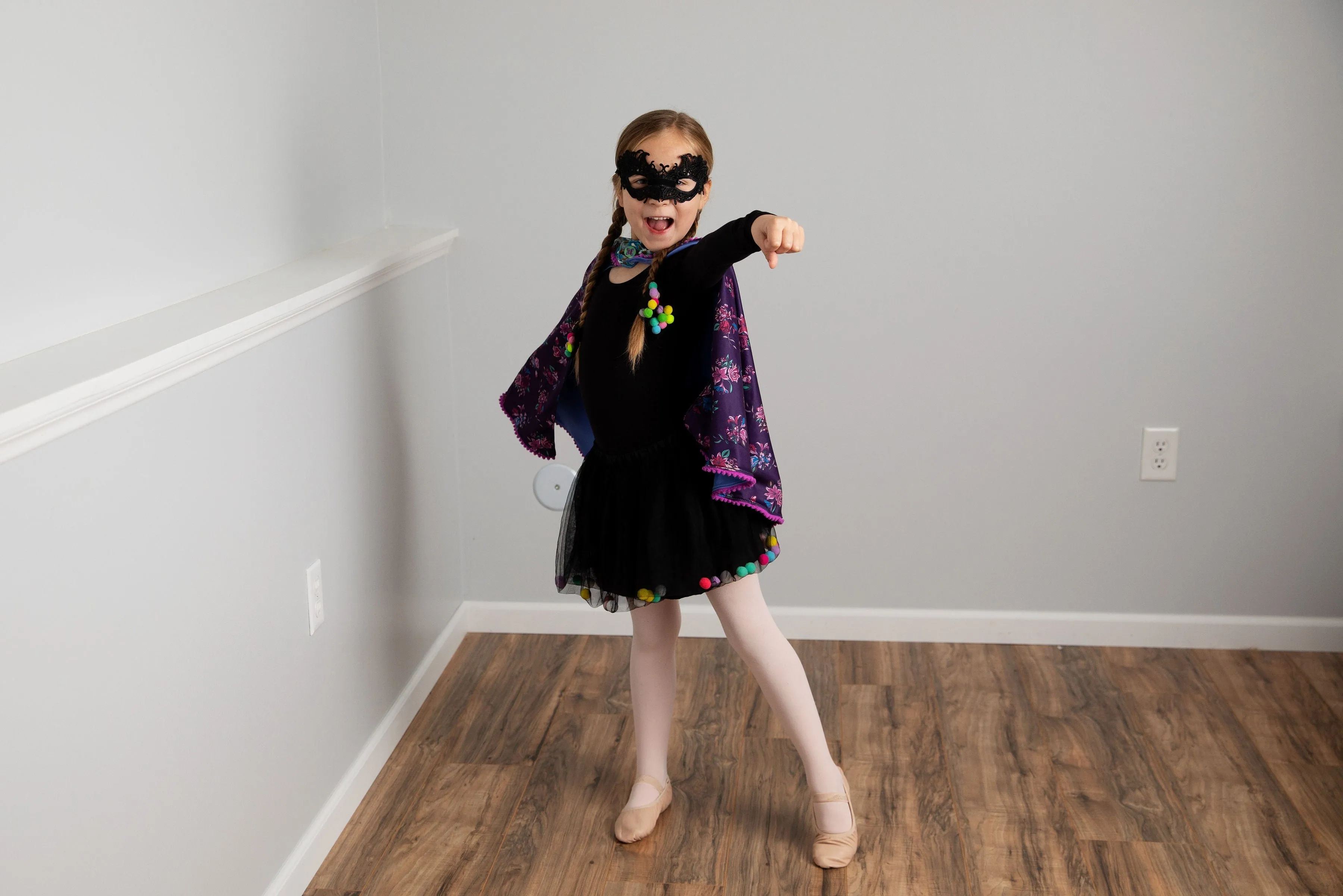 Black Tutu For Girls | Pom Pom Tutu and Bow Hair Tie | 2Pcs Set