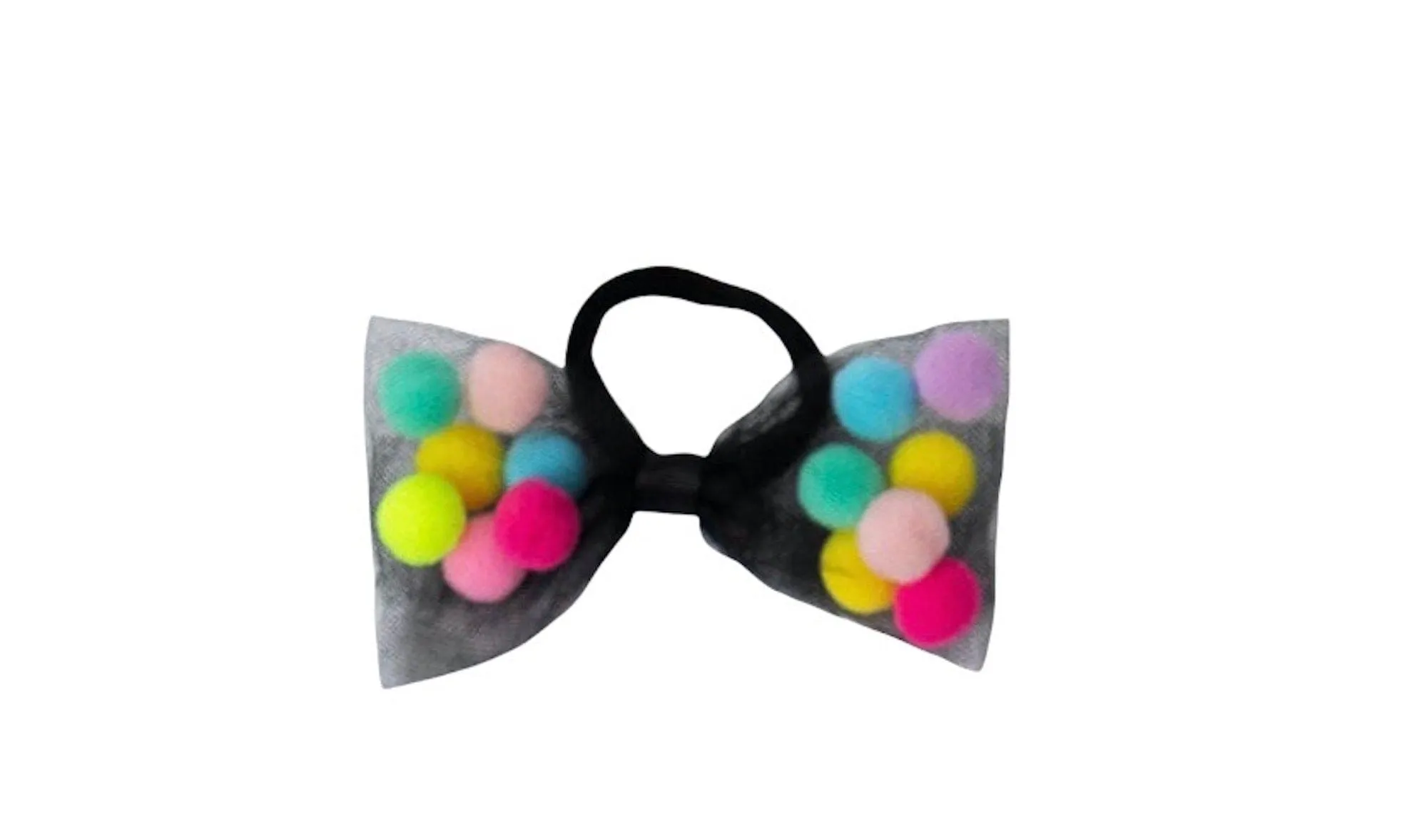 Black Tutu For Girls | Pom Pom Tutu and Bow Hair Tie | 2Pcs Set