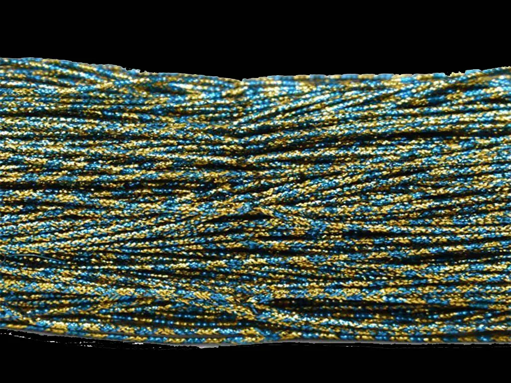 Blue Gold Metallic Braided Zari Threads (Wholesale)