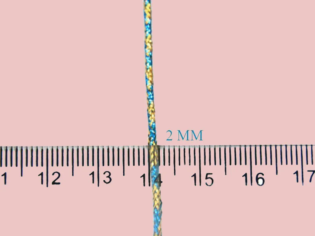 Blue Gold Metallic Braided Zari Threads (Wholesale)