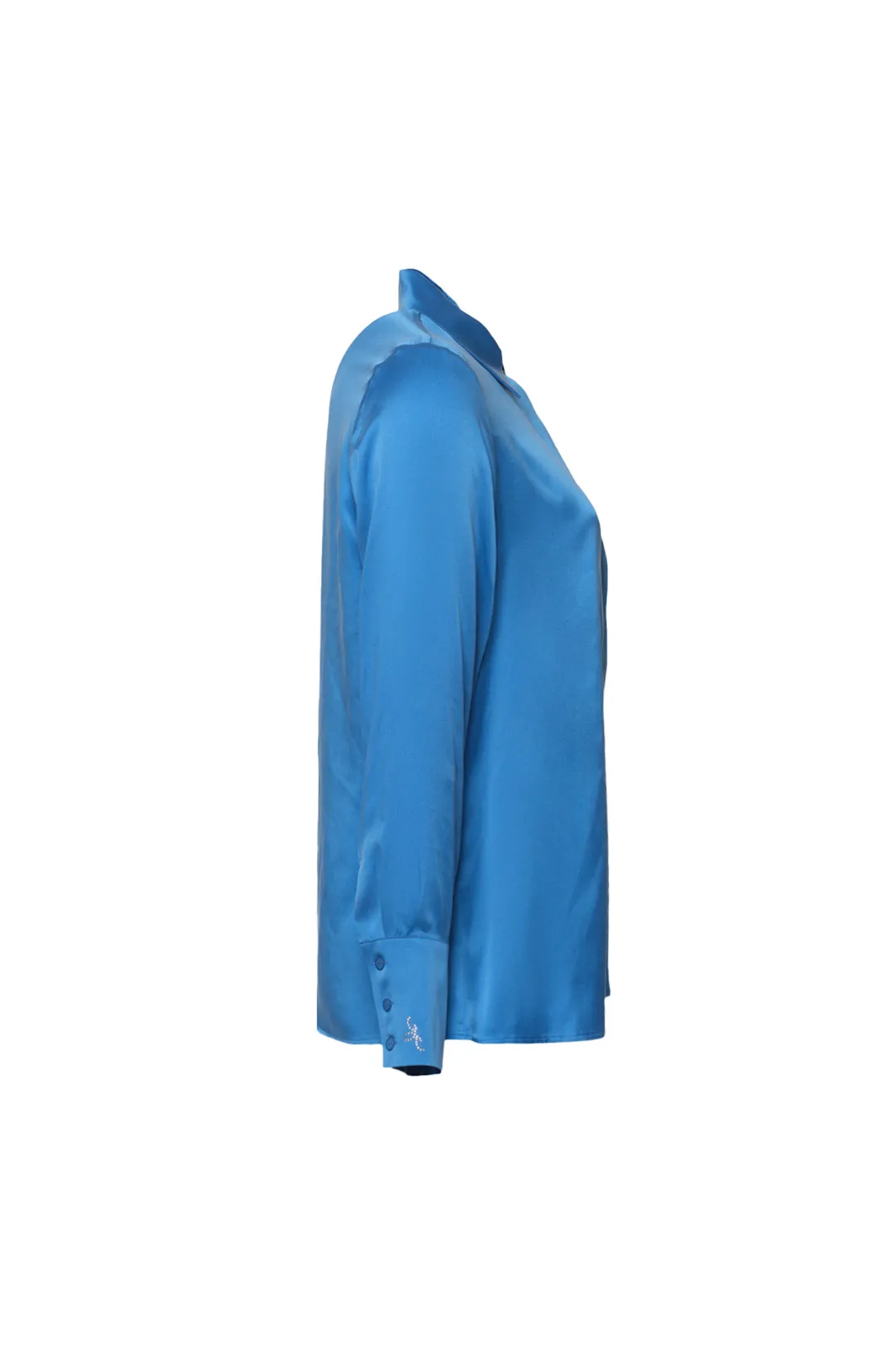 Blue Pure Silk Audrey Women's Shirt