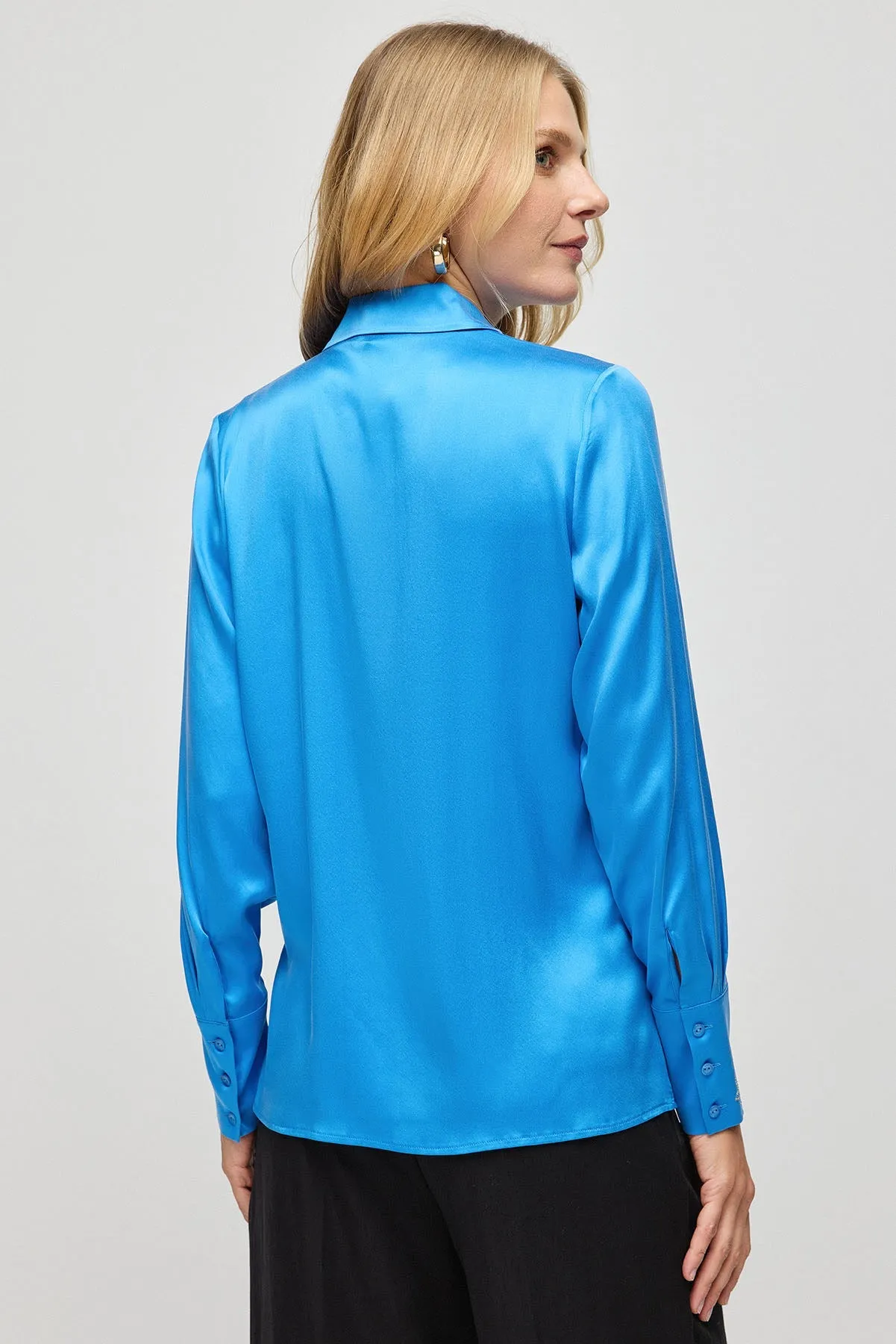 Blue Pure Silk Audrey Women's Shirt