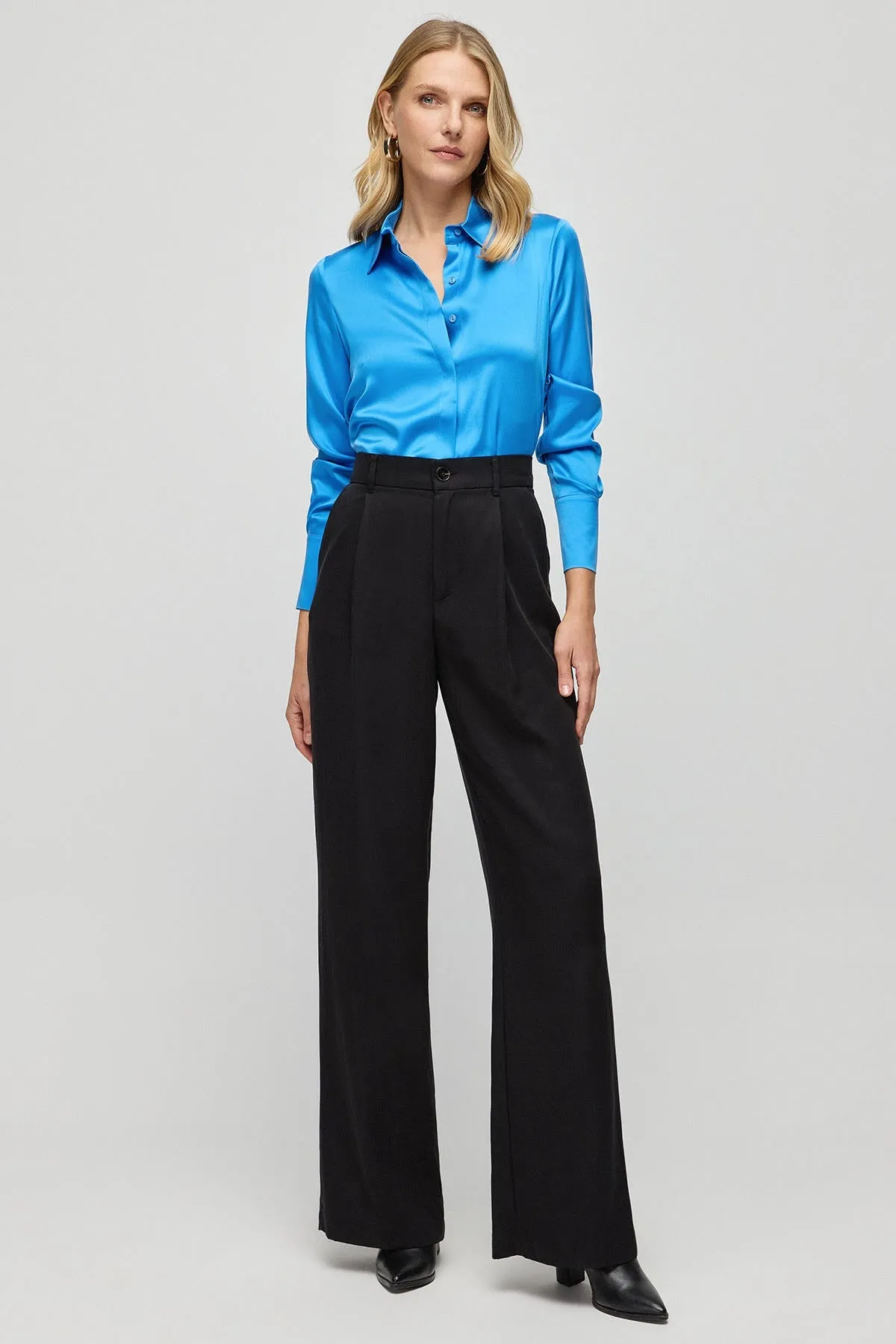 Blue Pure Silk Audrey Women's Shirt