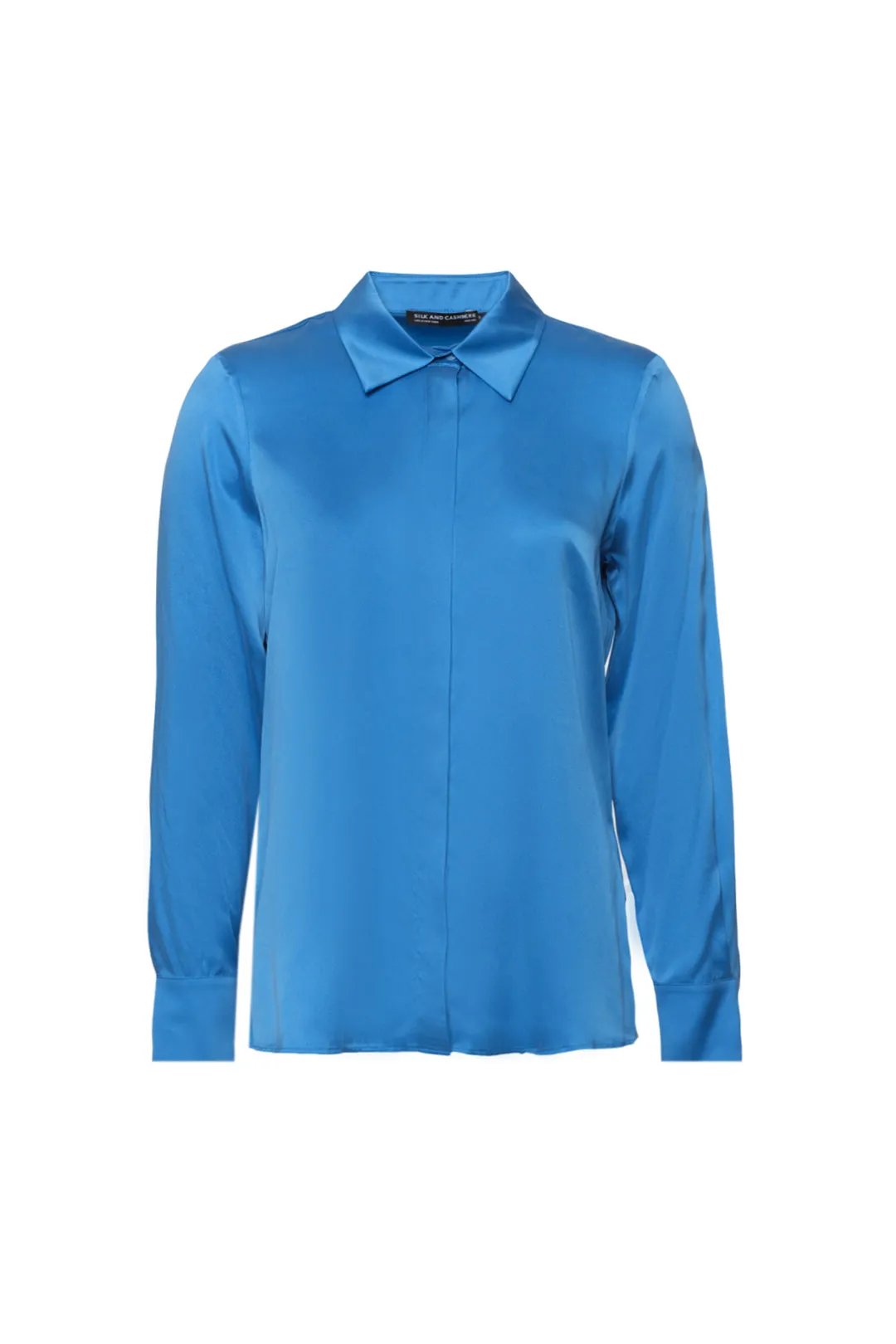 Blue Pure Silk Audrey Women's Shirt