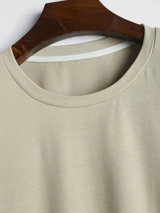 Braid Strap T Shirt With Casual Shorts Set