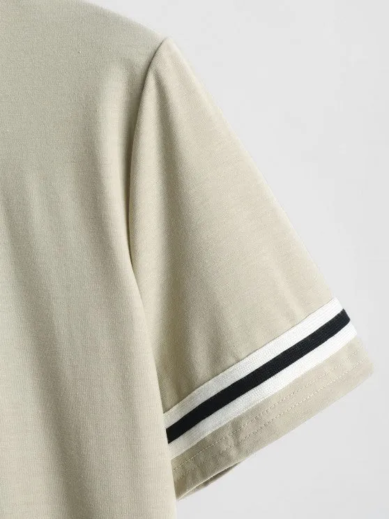 Braid Strap T Shirt With Casual Shorts Set