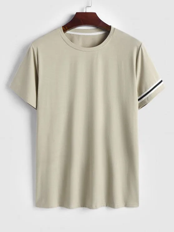 Braid Strap T Shirt With Casual Shorts Set