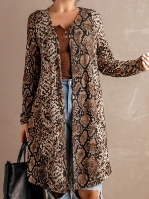 Brown and Black Snakeskin Cardigan