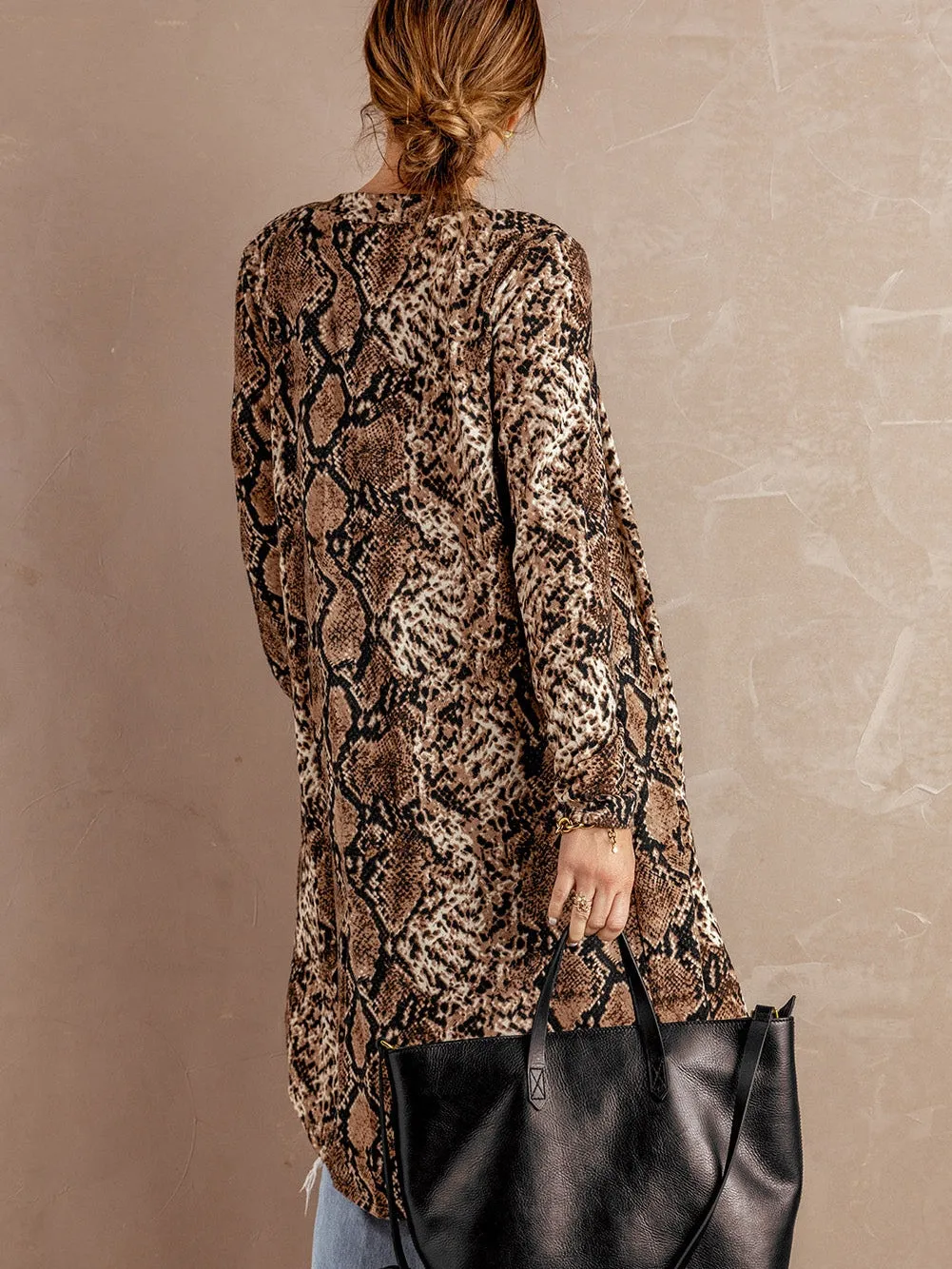 Brown and Black Snakeskin Cardigan