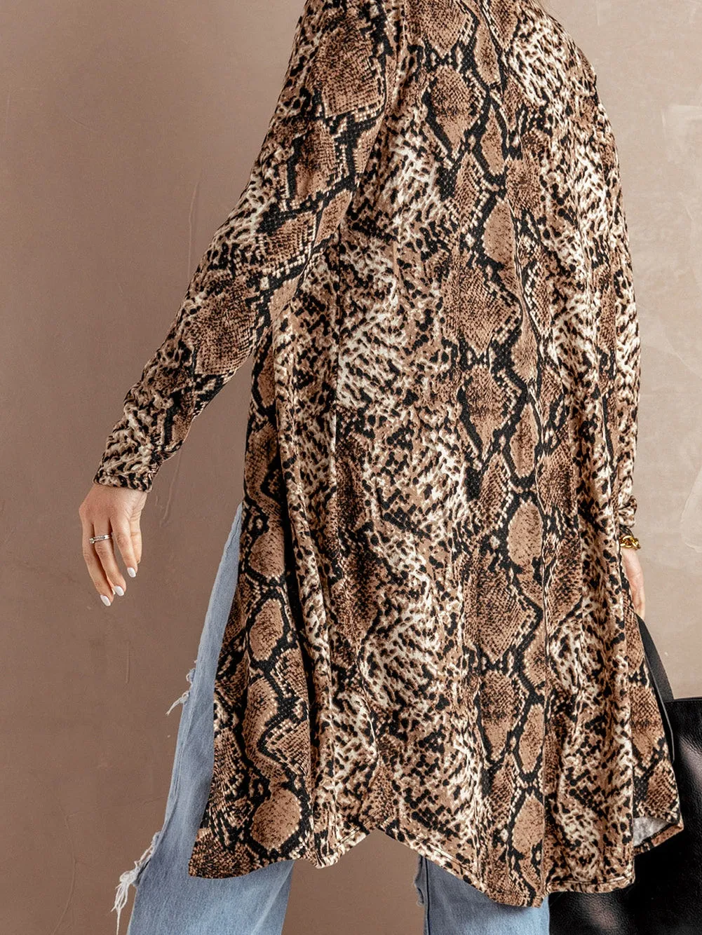Brown and Black Snakeskin Cardigan