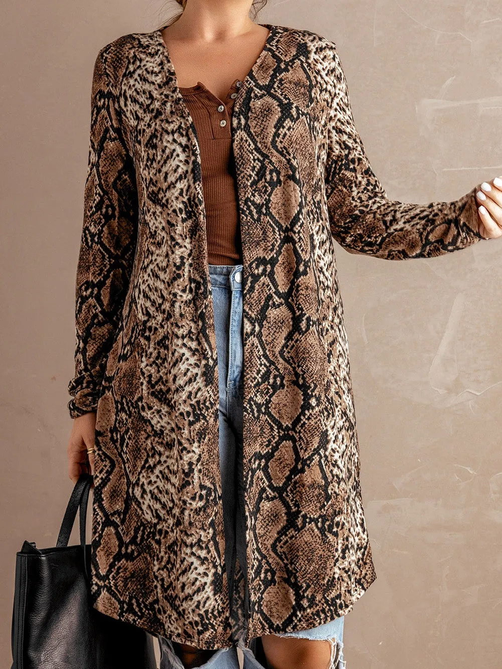 Brown and Black Snakeskin Cardigan