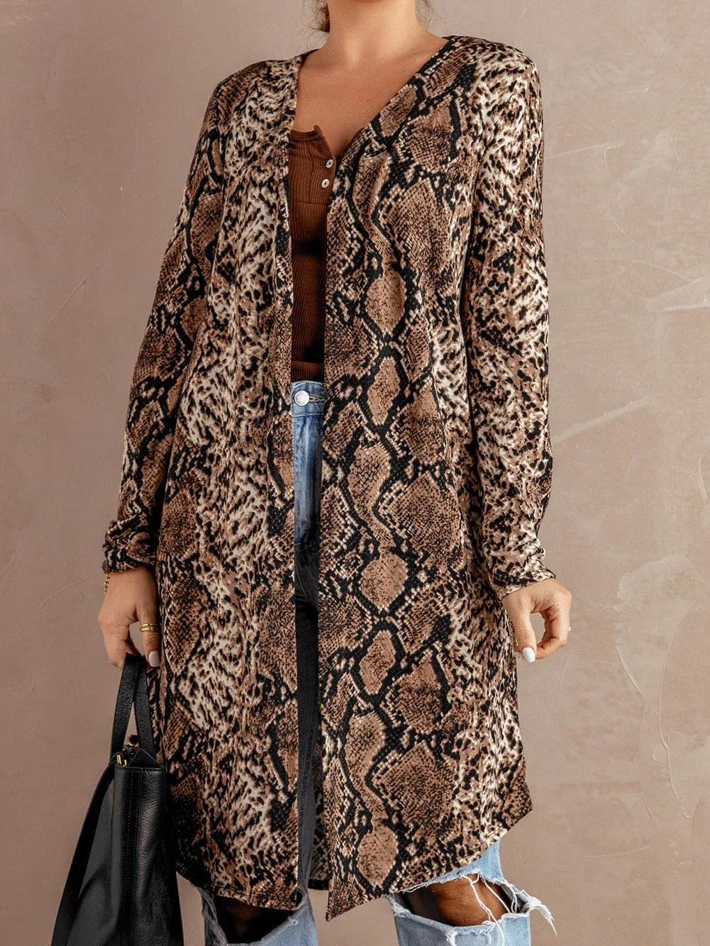 Brown and Black Snakeskin Cardigan