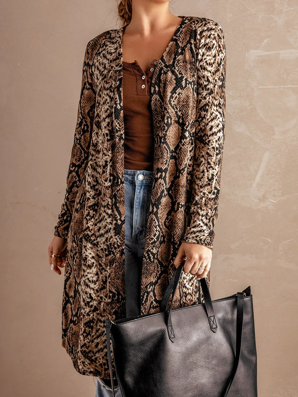 Brown and Black Snakeskin Cardigan