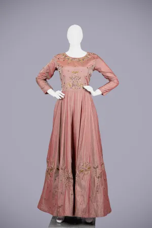 Brown Cutdana & Pati Work Gown