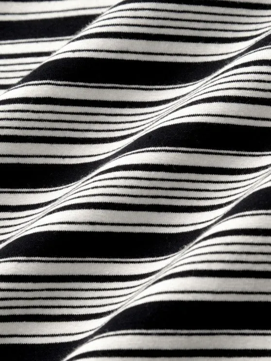 Casual Striped T Shirt And Drawstring Shorts