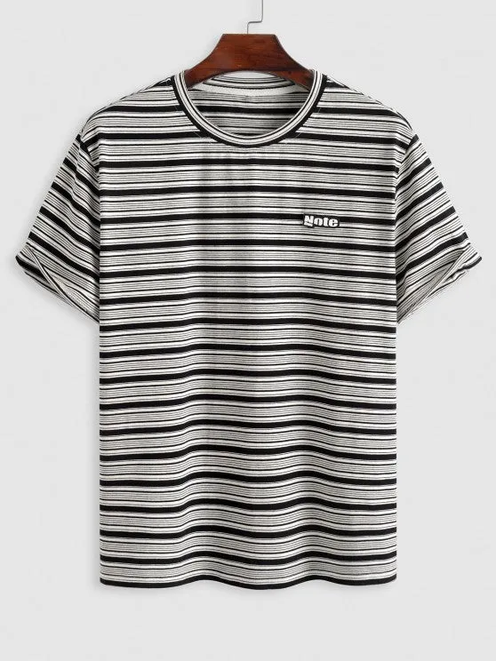 Casual Striped T Shirt And Drawstring Shorts