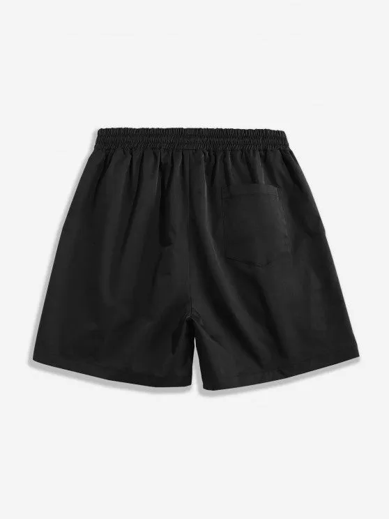 Casual Striped T Shirt And Drawstring Shorts