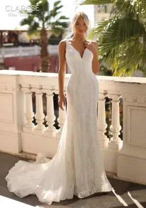 Clarisse 600265 Lace Sweep Gown w Train