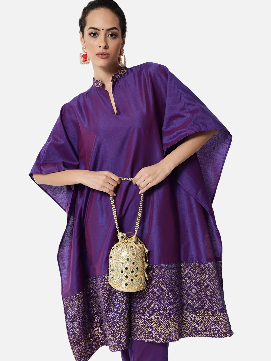 Cotton Silk Block Printed Kaftan