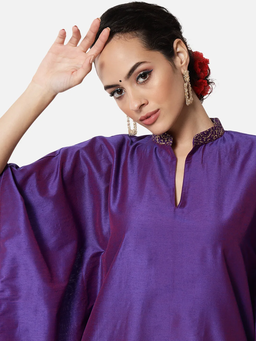 Cotton Silk Block Printed Kaftan