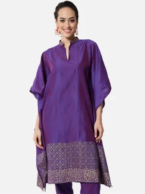 Cotton Silk Block Printed Kaftan