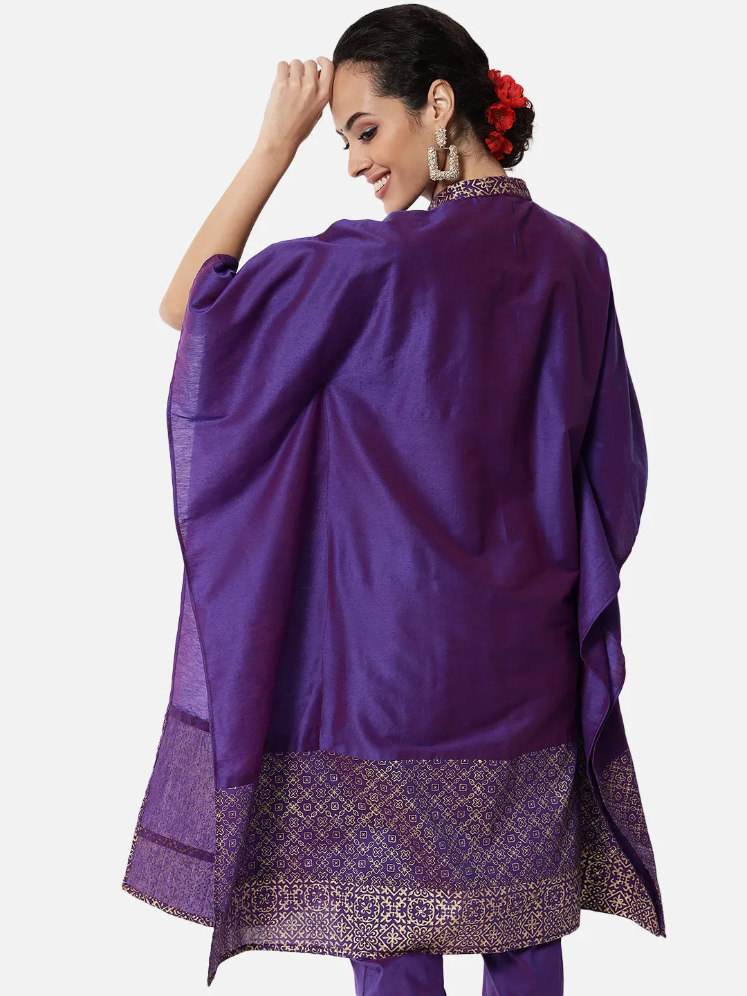 Cotton Silk Block Printed Kaftan