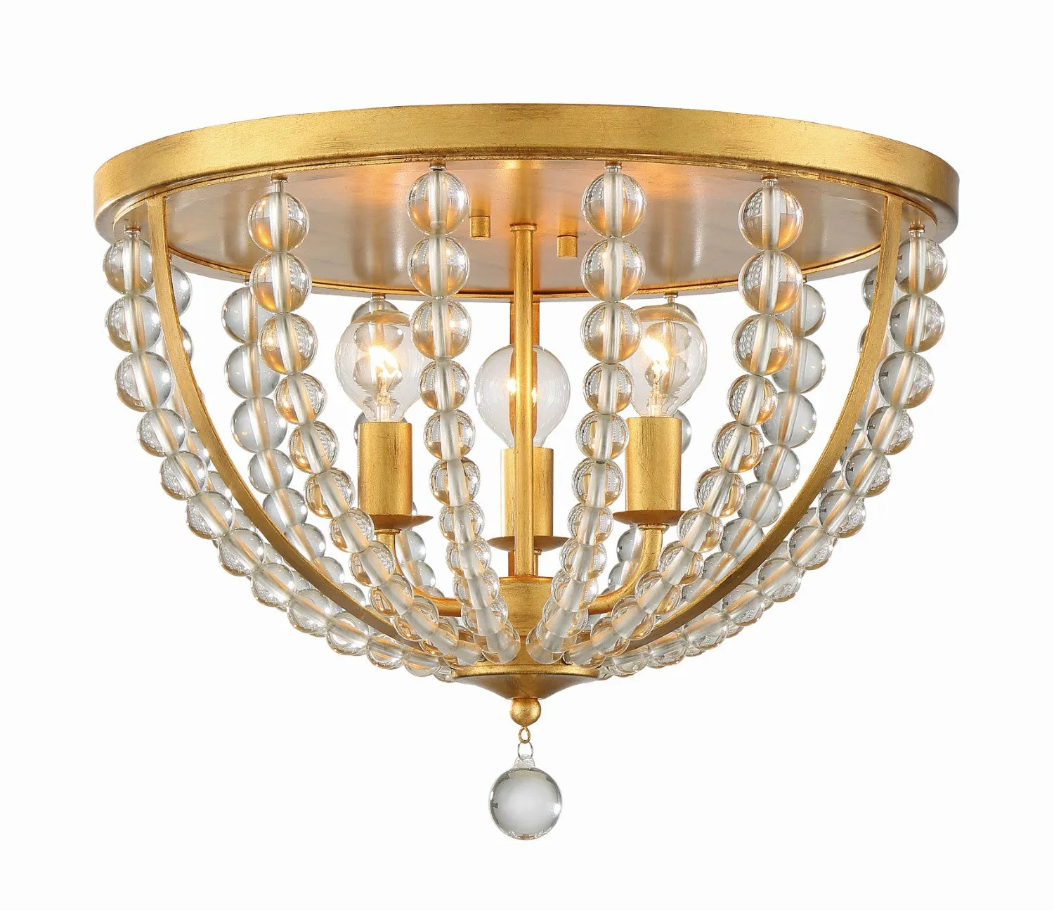 Crystorama ROX-A9000-GA Roxy 3 Light Ceiling Mount - Antique Gold