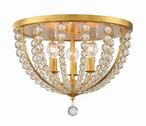 Crystorama ROX-A9000-GA Roxy 3 Light Ceiling Mount - Antique Gold