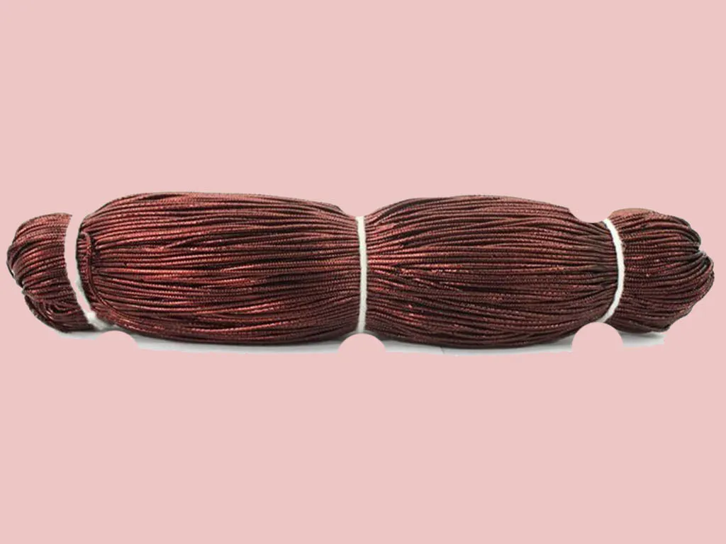 Dark Copper Metallic Braided Zari Threads
