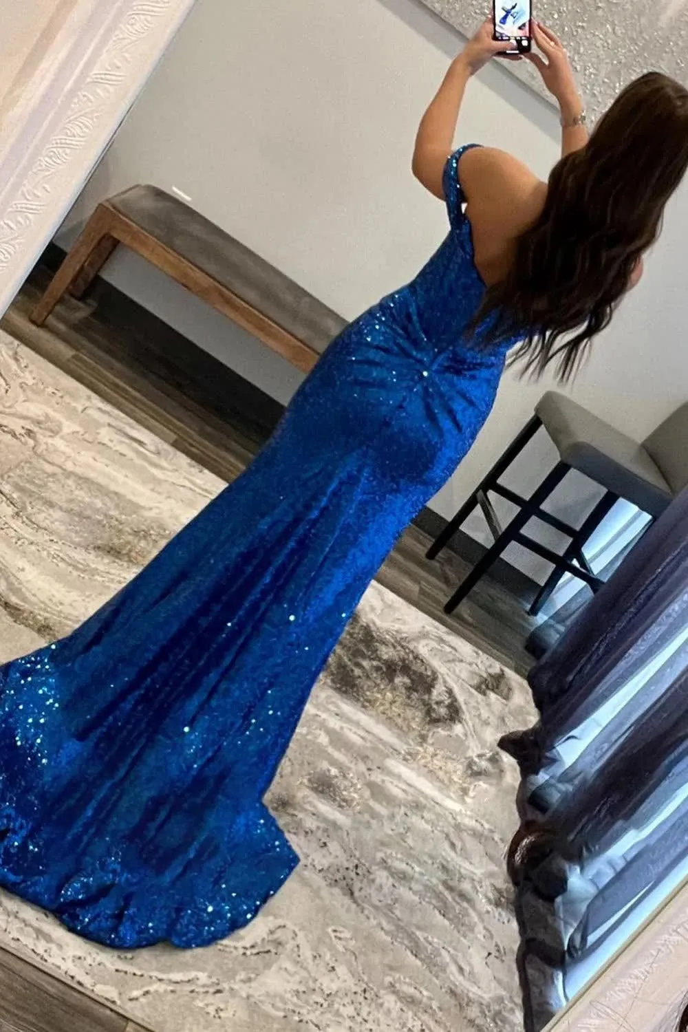 Dark Green Off Shoulder Mermaid Prom Dress with Slit