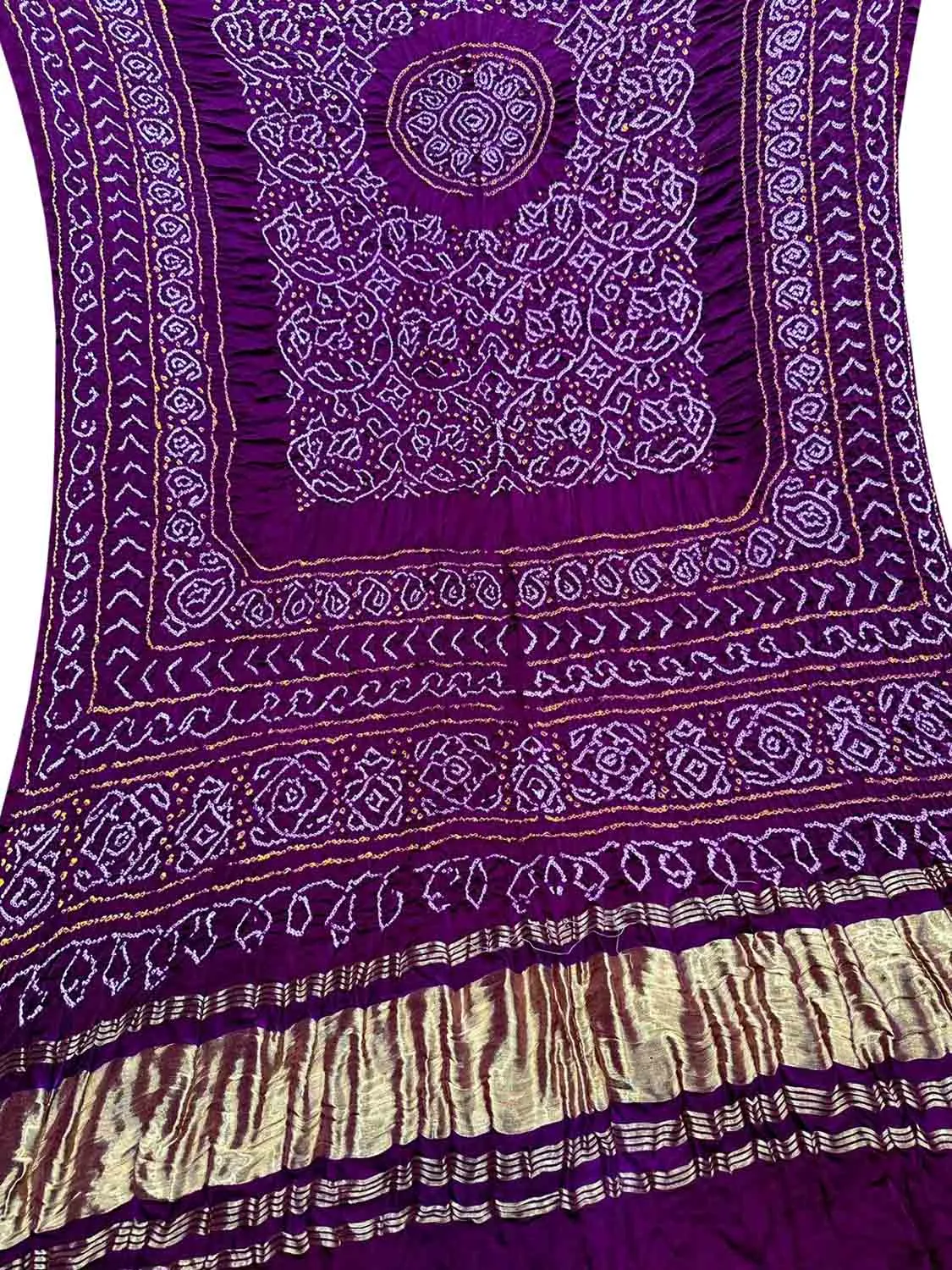 Elegant Purple Bandhani Silk Dupatta