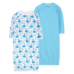 FS-486 Baby Gown 2pk Blue whale