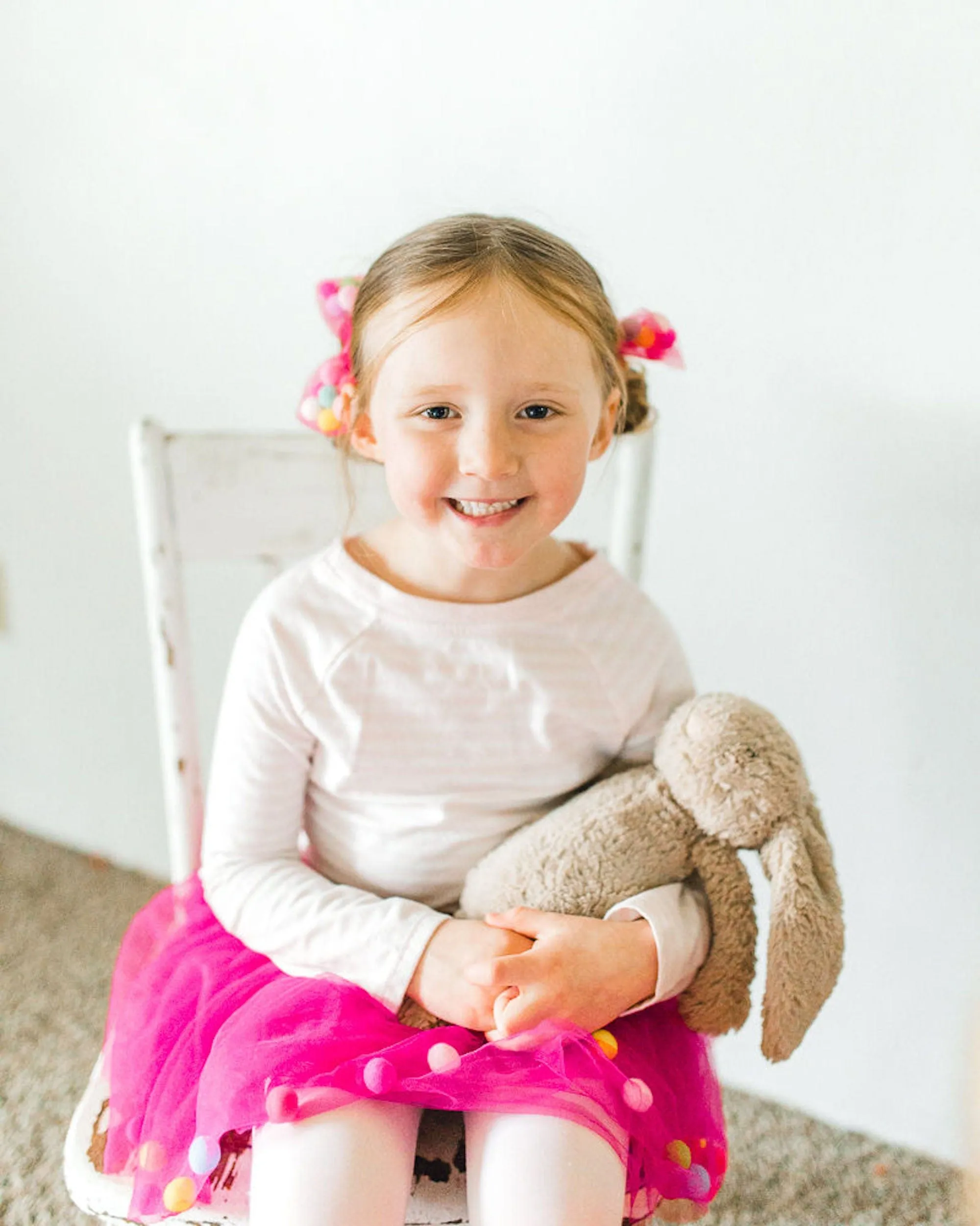 Fuchsia Tutu | Hot Pink Tutu For Girls | Pom Pom Tutu and Bow Hair Tie | 2Pcs Set
