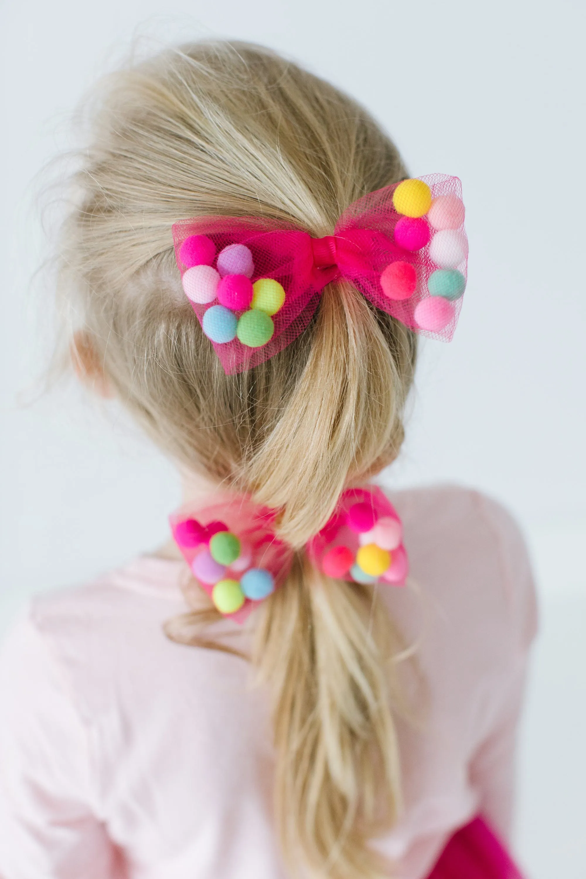 Fuchsia Tutu | Hot Pink Tutu For Girls | Pom Pom Tutu and Bow Hair Tie | 2Pcs Set