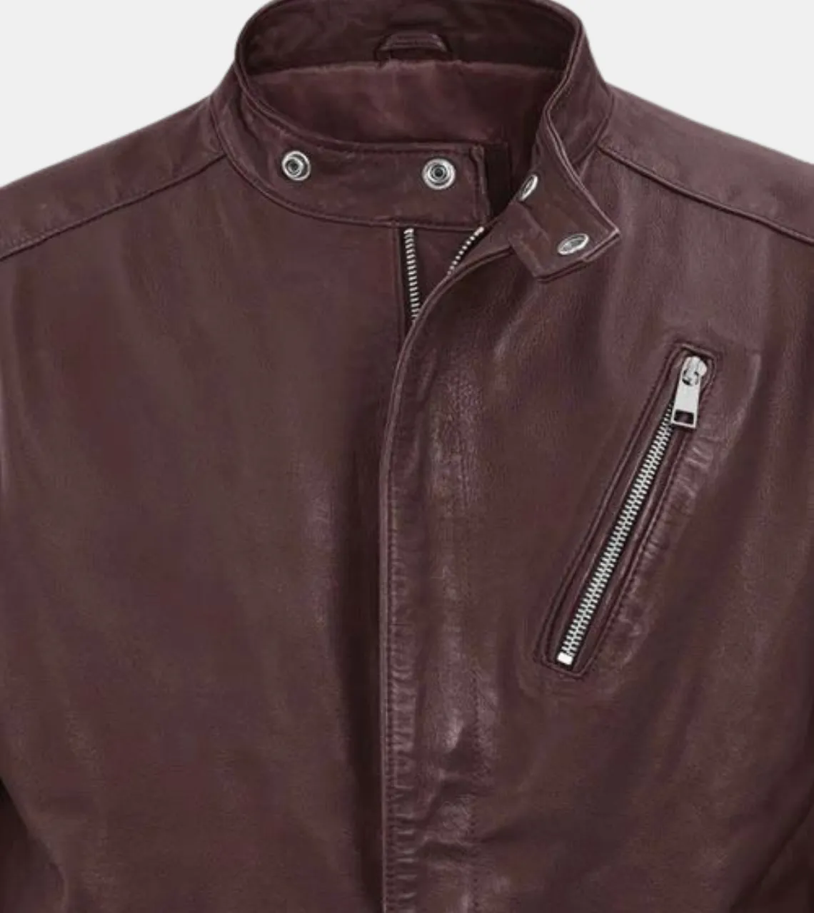 Gespare Men's Rosewood Biker's Leather Jacket
