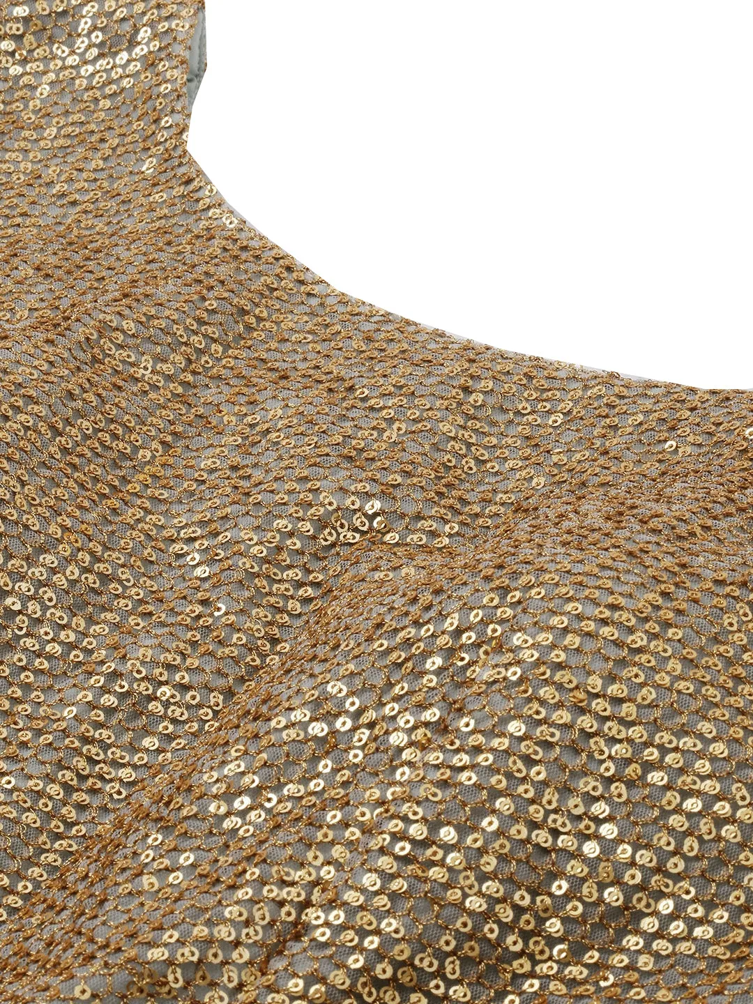 Gold Sequins N Purple Georgette Flared Gown