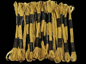 Golden Metallic Embroidery Cross Stitch Floss Threads